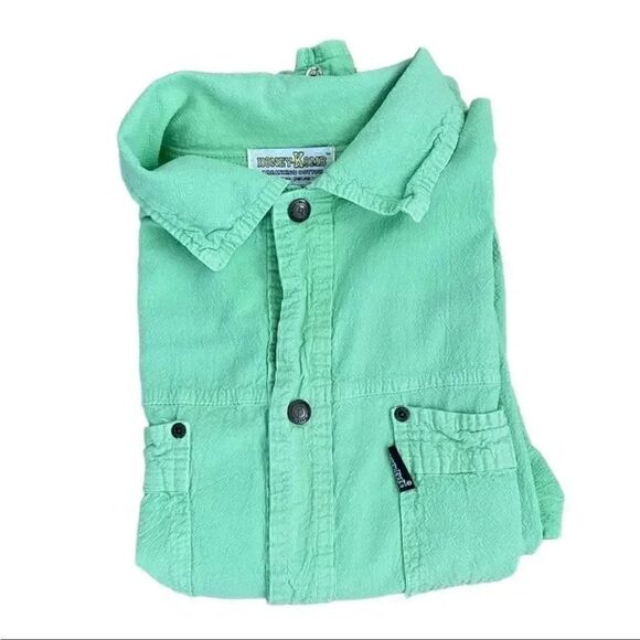 2 for $30 Honey Komb Vintage Kelly Lime Green Perma Shrunk Ezze Wear Cotton S/P - Picture 4 of 12